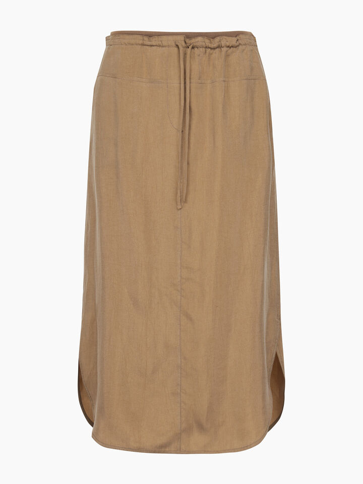 Camel flowy skirt with drawstring - sisley k gonne longuette - Camel | Sisley K image number 1